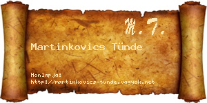 Martinkovics Tünde névjegykártya